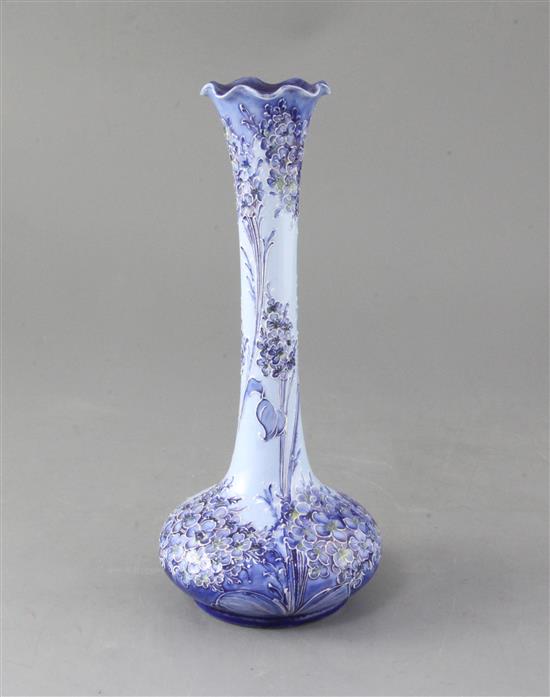 A Moorcroft Macintyre Florian ware solifleur vase, in lilacs design, 25cm